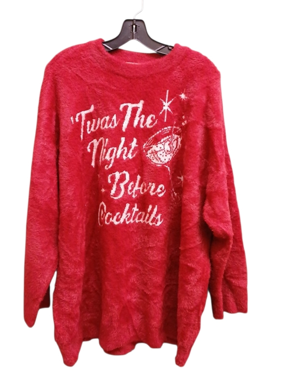 Show Me Your MuMu Red Fuzzy Holiday Crewneck Sweater Size Extra Large
